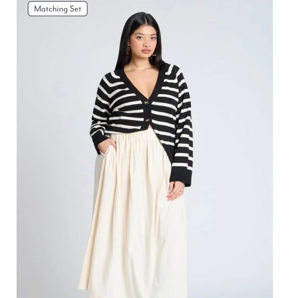 Eloquii Cream Full Length Skirt - Picture 2 of 5